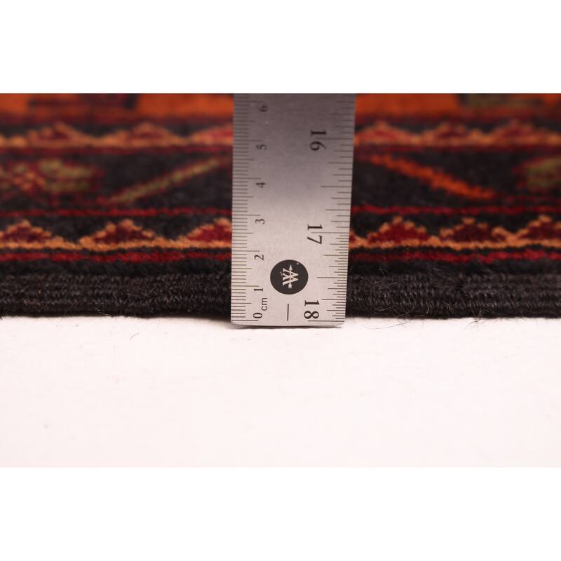 ECARPETGALLERY Hand-knotted Teimani Black, Rust Wool Rug - 3'8 x 6'8