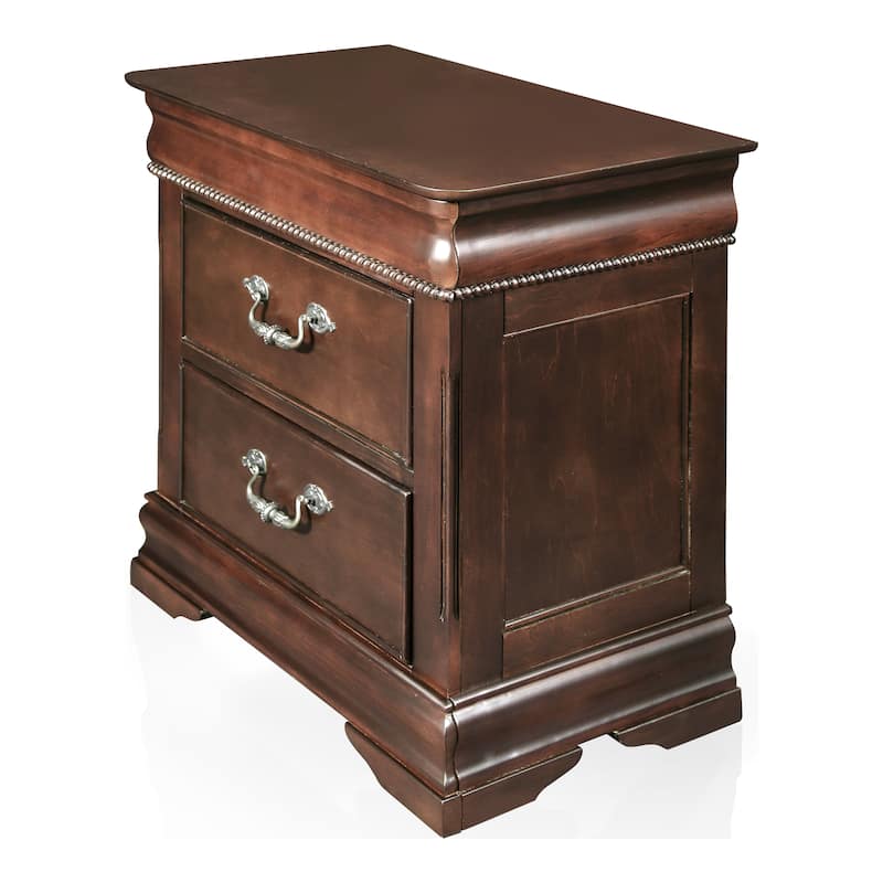 Diva Traditional Cherry Solid Wood 2-Drawer Nightstand by Furniture of America