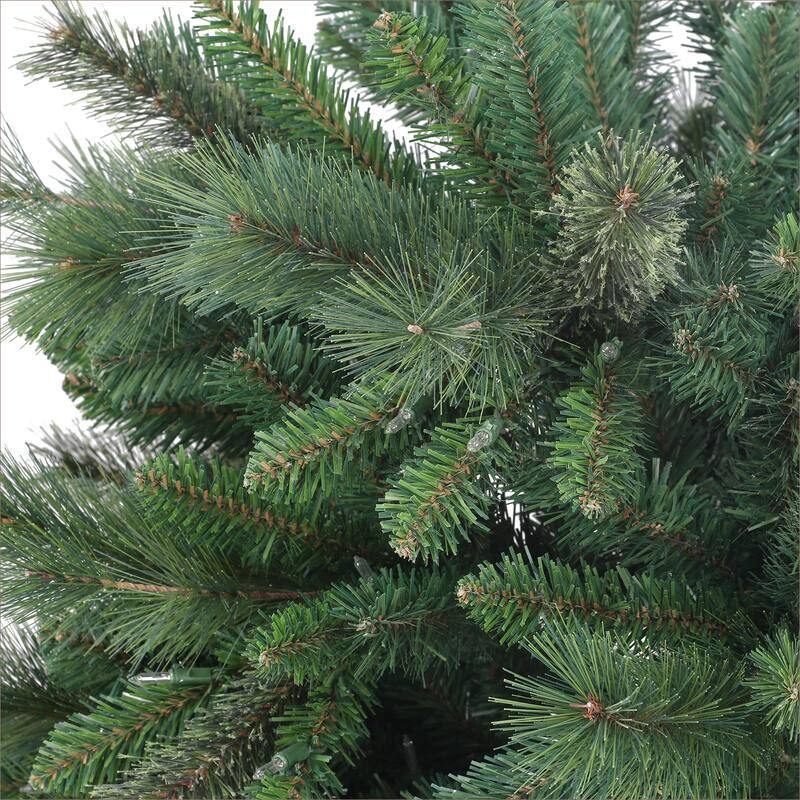 Puleo International 6.5' Pre-Lit Slim Teton Pine Tree Artificial Christmas Tree