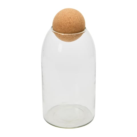 Glass Jar w/ Cork Ball Lid