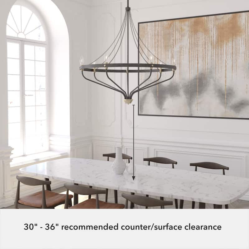 Hunter Merlin Geometric Metal Chandelier - Foyer, Dining Room, Living Room - Industrial, Contemporary