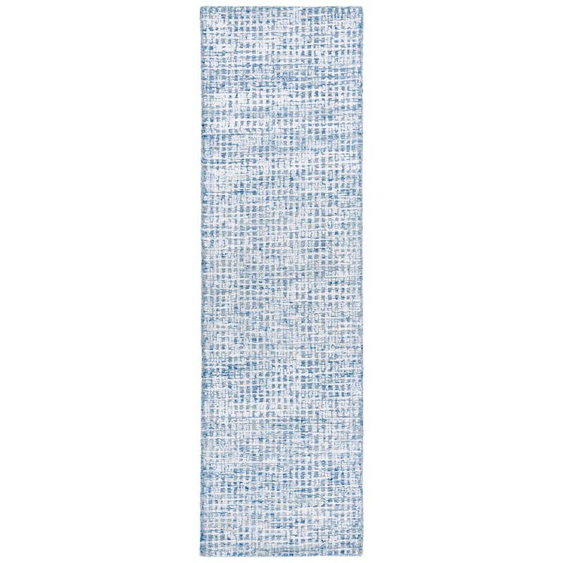 SAFAVIEH, Handmade Glamour Finnbjorg Modern Rug - 2'3" x 8' Runner - Blue/Ivory