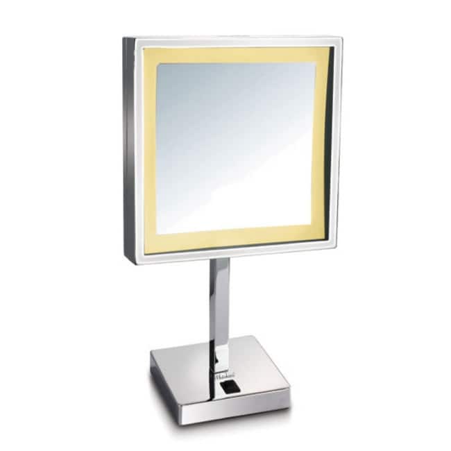 Whitehaus Freestanding LED Square 5x Magnifying Mirror - Polished Chrome