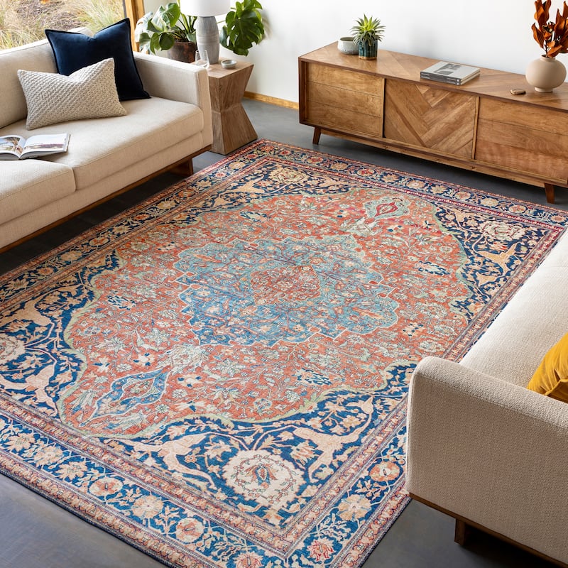 Artistic Weavers Derice Persian Medallion Printed Area Rug - 7'6" x 9'6" - Red