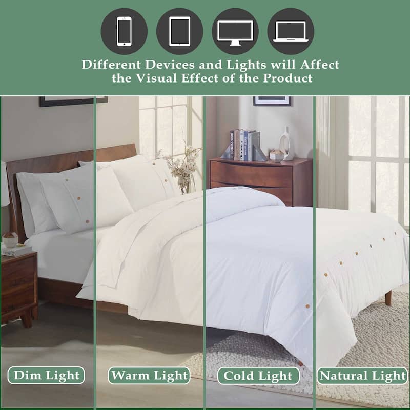 Superior Gina Organic Cotton Percale Duvet Cover Set