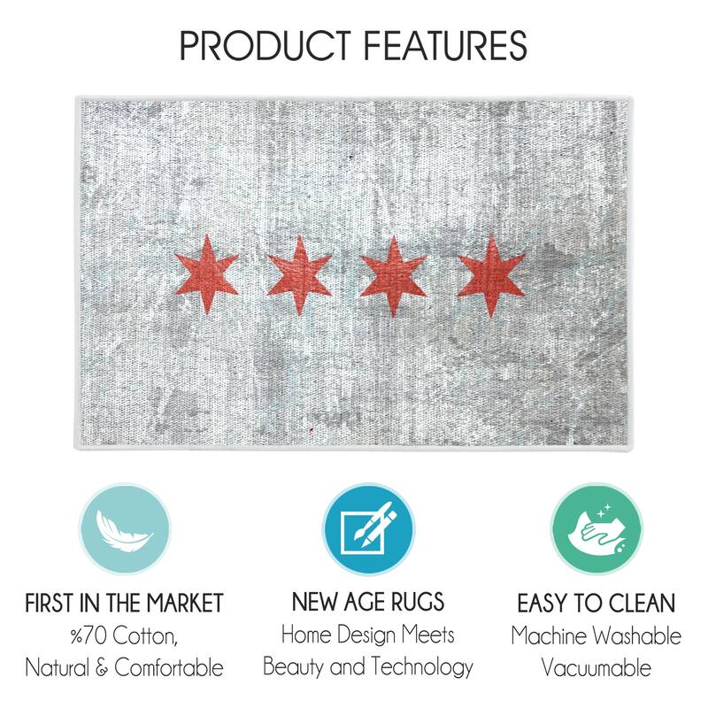 SussexHome Non-Skid Ultra-Thin Area Rugs for Laundry Room, Entryway, Bathroom and Kitchen - Washable Multipurpose Floor Mat