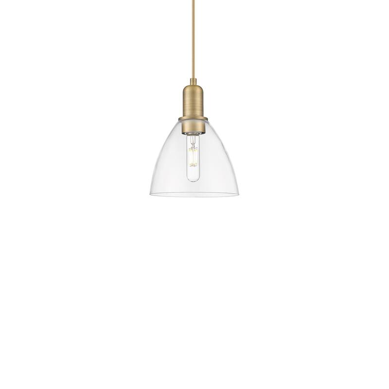 Innovations Lighting 716-1P-11-8 Bristol Pendant Bristol 8" Wide Mini - Brushed Brass / Clear