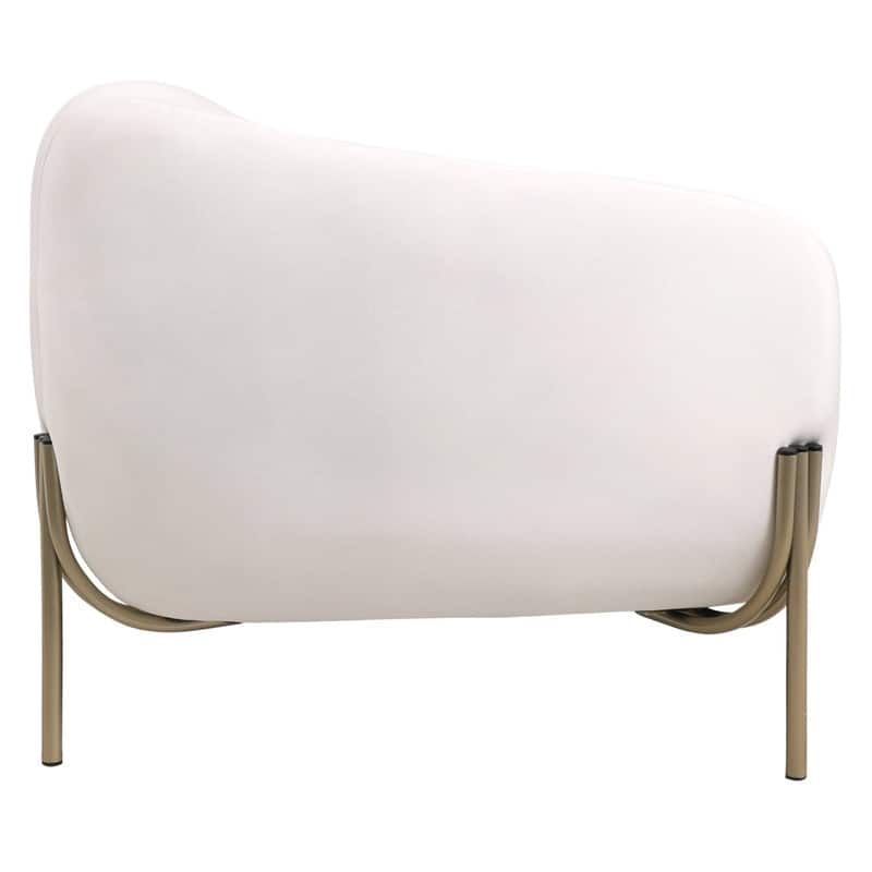 Zuno Modern Velvet Upholstered 3-Seater Sofa with Curved Seamless Design Gold Metal Base Plush Foam Cushions Easy Assembly