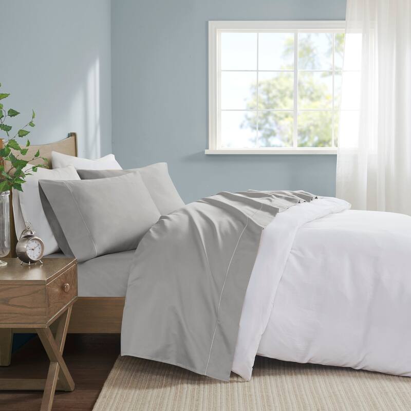 Madison Park 600 Thread Count Pima Cotton Sheet Set - King - Light Grey