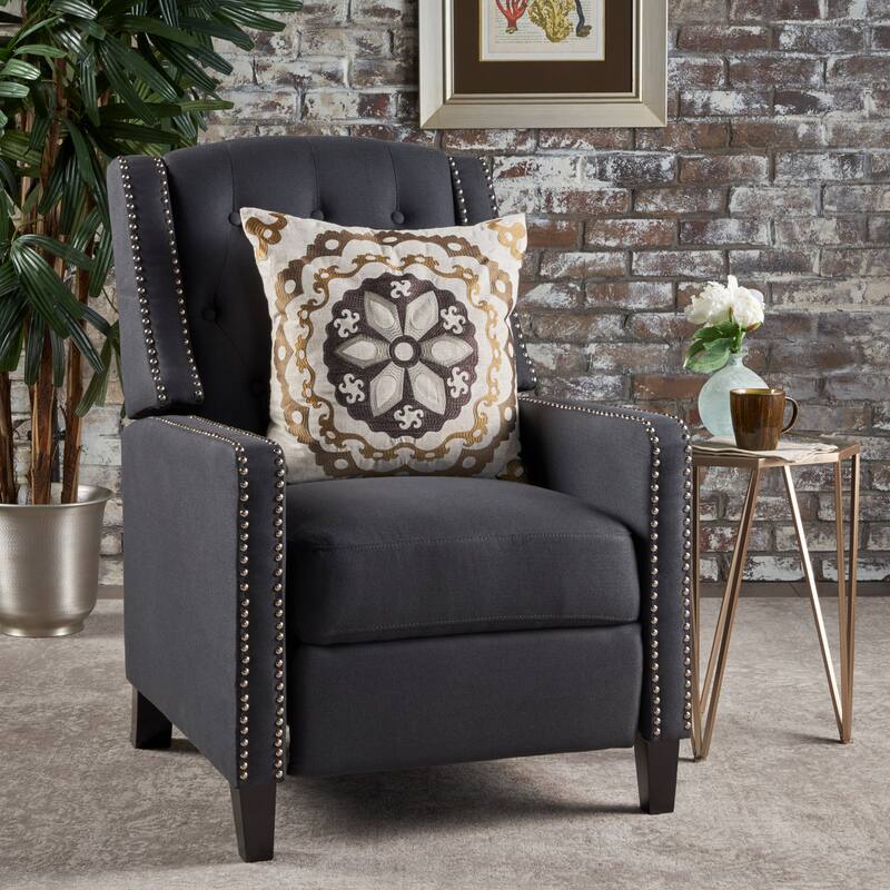 Roomfitters Classic Fabric Push Back Chair, Elegant Recliner for Living Room, Bedroom