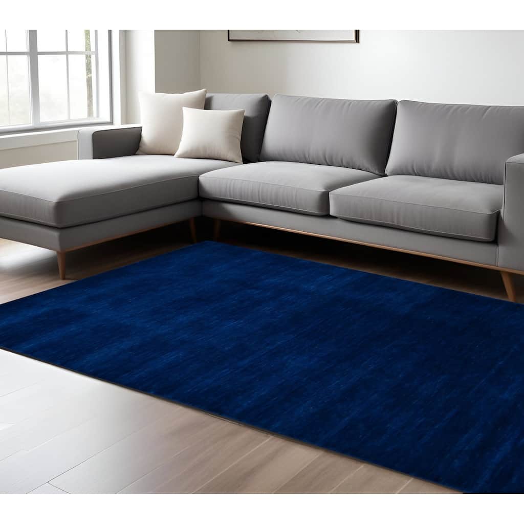 HomeRoots Solid Color Transitional Rectangle Area Rug