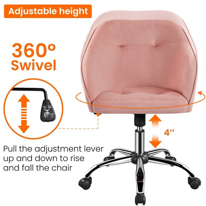 Yaheetech Desk Chair for Home Office, Height Adjustable 360°Swivel Computer Chair