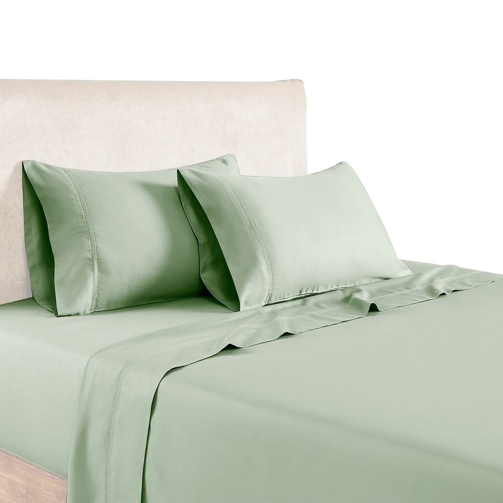 Get The Mesa 1200 Thread Count Double Hole Hem 6 Piece Queen Sheet Set Green By The Urban Port Green Queen From Overstock Com Now Ibt Shop