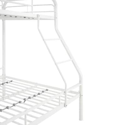 Twin Over Full Metal Bunk Bed - Heavy-Duty Bunk Bed Frame with Safety Guardrails, Angled Ladder & Underbed Storage