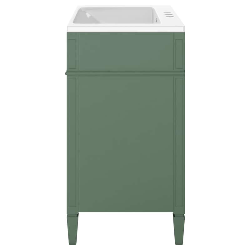 30''Bathroom Vanity With Top Sink, Modern Bathroom Storage Cabinet With 2 Drawers And A Tip-Out Drawer,Single Sink