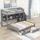 preview thumbnail 12 of 16, Twin XL over Full Pinewood Bunk Bed with Built-in Bookshelves, Storage Drawers and Staircase