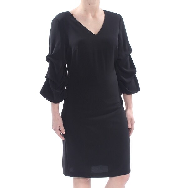 black evening dress knee length