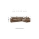 preview thumbnail 11 of 10, Signature Design by Ashley Emilia Brown 4-Piece Sectional - 130" W x 90" D x 36" H