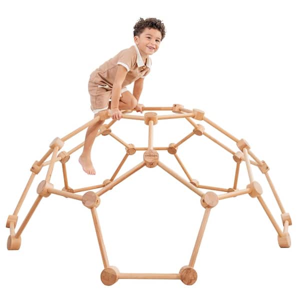 slide 2 of 25, Comfy Cubs Wooden Climbing Toys for Toddlers 3-6 - Montessori Climber for Kids - Easy to Assemble Natural Wood