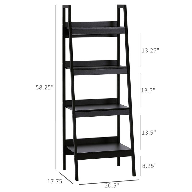 Set Of 2, Flower Plant Stand 4 Tier Ladder ShelF Bookcase, Multi-Use Display Rack, Storage Shelving Unit Display Stand
