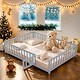 preview thumbnail 9 of 21, Full Size Wooden Floor Platform Bed with Fence,Door,Support Slats for Toddlers Grey