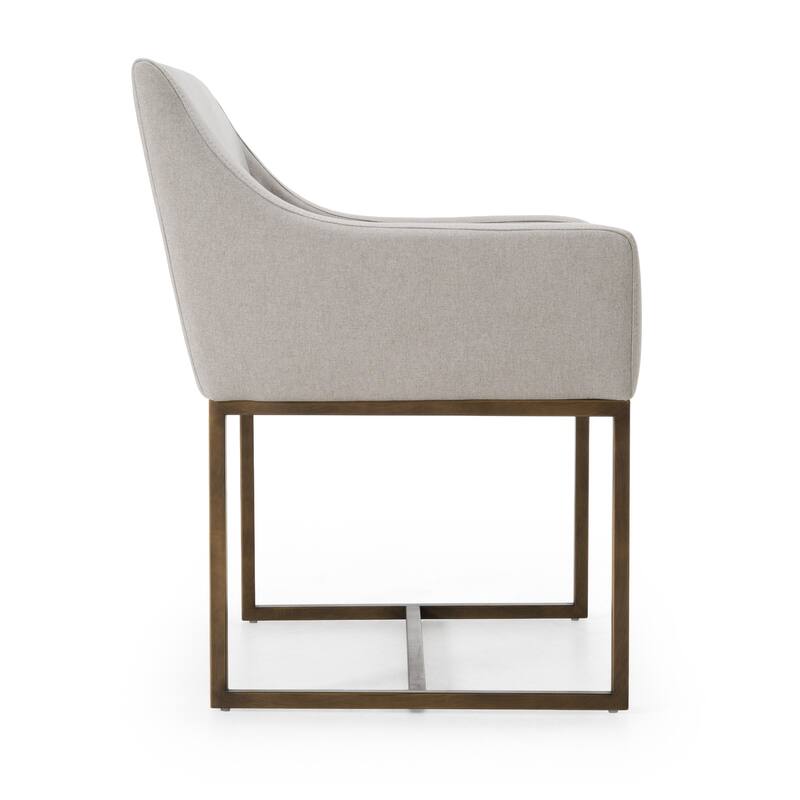 Modrest Elijah Modern Grey & Copper Antique Brass Dining Chair