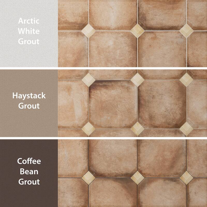 Merola Tile Laverton Octagon Natural with Taco Beige 7-7/8" x 7-7/8" Porcelain Floor and Wall Tile