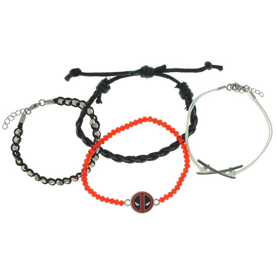 Shop Marvel Deadpool Logo Swords Arm Party Bracelet Set Overstock 18433838