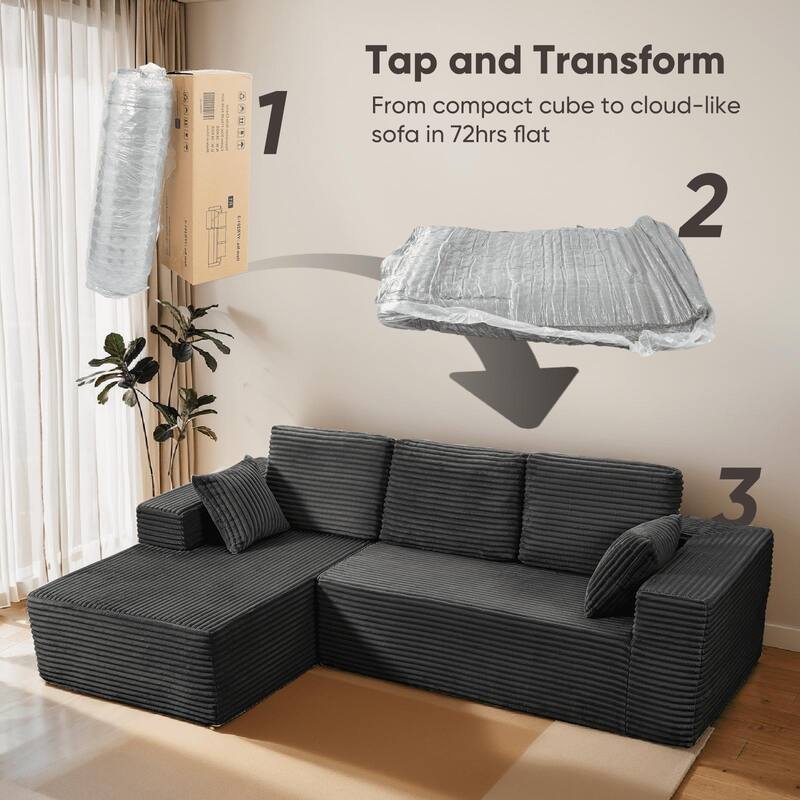 Indoor 108" Oversized Loveseat Sofa Lounge Chair with Fluffy Comfy Cloud Couch - 1 Set