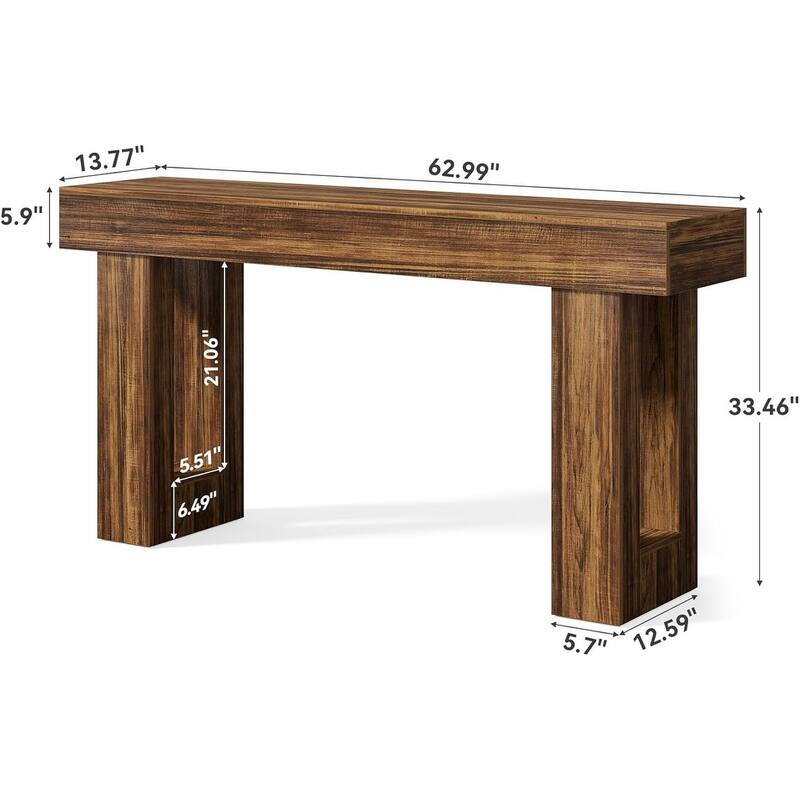 Wooden Entryway Country-Style Sofa Console Table