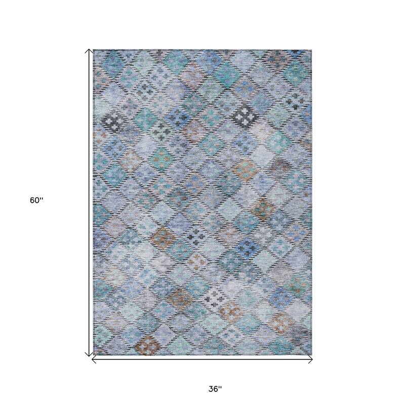 HomeRoots Geometric Transitional Rectangle Outdoor Rug