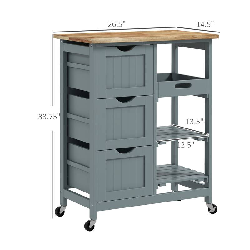 Rolling Kitchen Island Cart(no include stool)