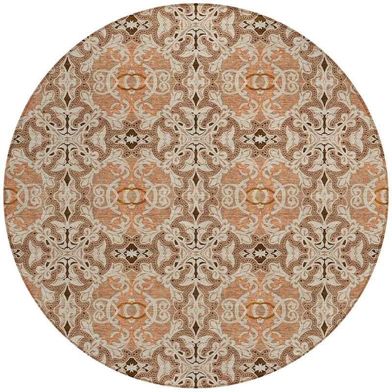 HomeRoots Medallion Transitional Rectangle Outdoor Rug