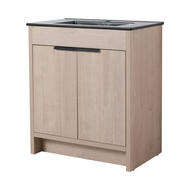 30 Inch Freestanding Bathroom Vanity With White Ceramic Sink