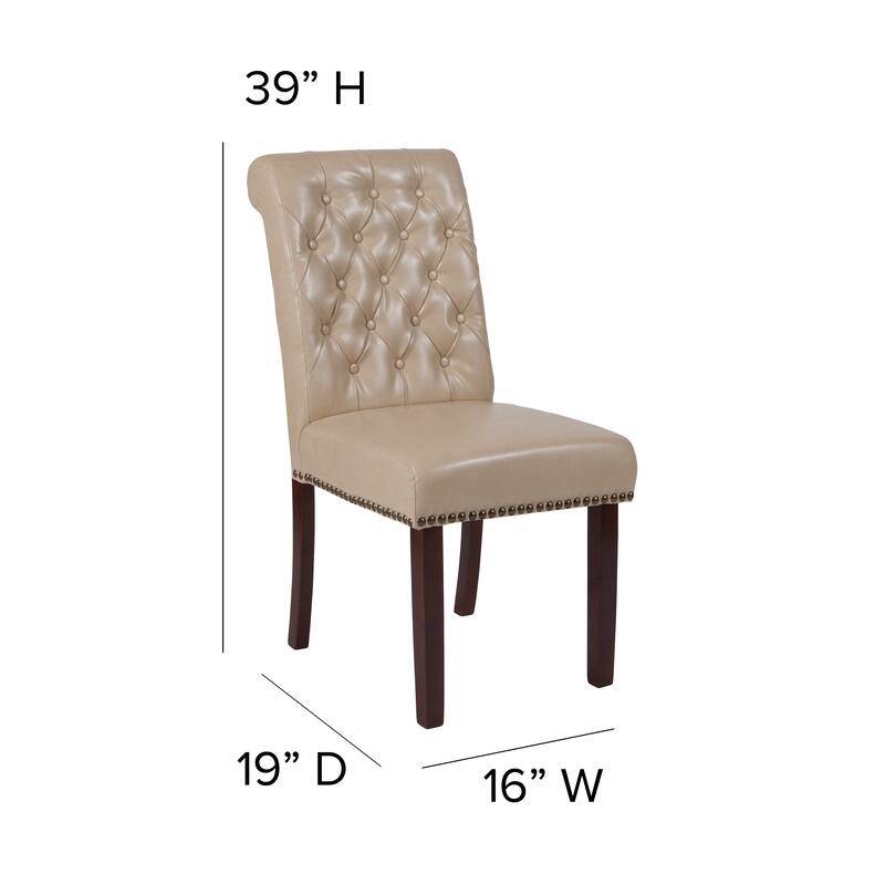 4PK Parsons Chairs-Rolled Back, Accent Nail Trim