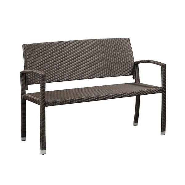 slide 2 of 6, Miles Patio Bench In Mocha Wicker