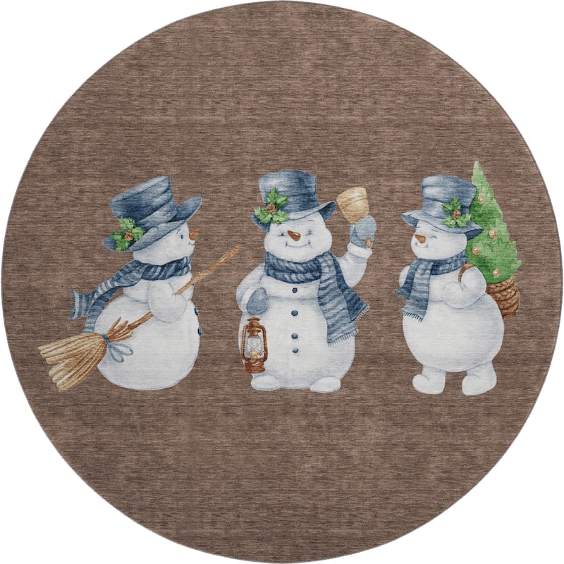 Premium Washable Super Soft Winter Holiday Snowman Mayfield Rug