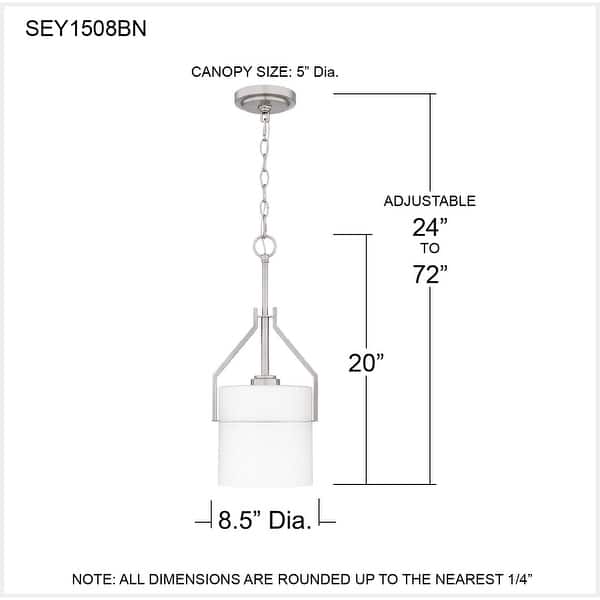 Seymour 1-Light Brushed Nickel Mini Pendant Light