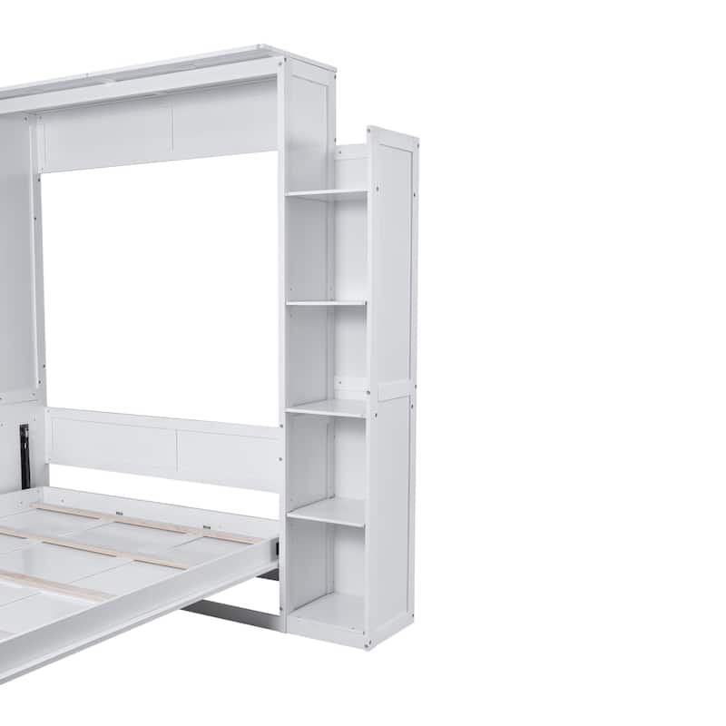 Queen Murphy Bed Cabinet Bed Wall Bed - White