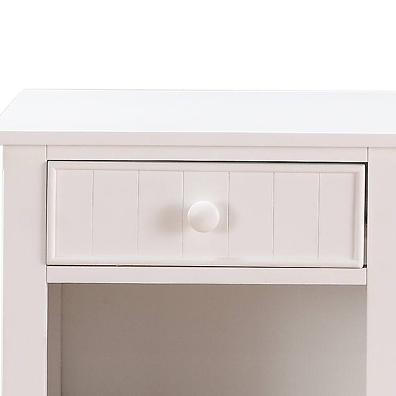 White 1 Drawer 22 in. W Nightstand with Sturdy Hardware and Ample Storage