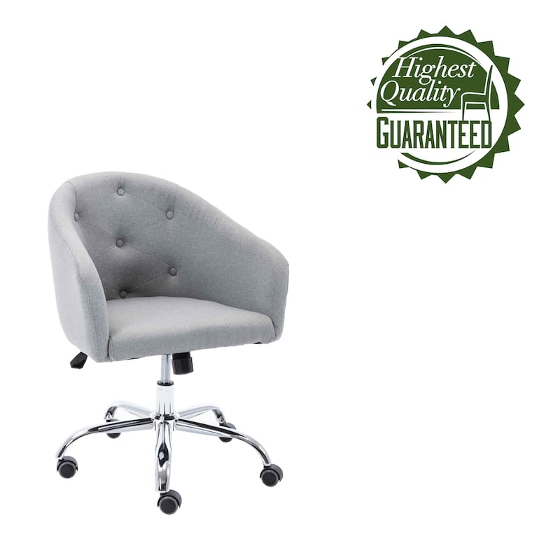 Porthos Home Kash Home Office Desk Chair, Round Back, Linen Fabric