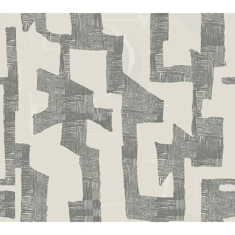 Tribe Black and Taupe Premium Peel and Stick Wallpaper