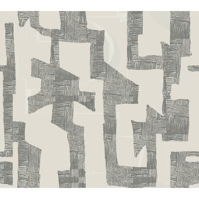 Tribe Black and Taupe Premium Peel and Stick Wallpaper