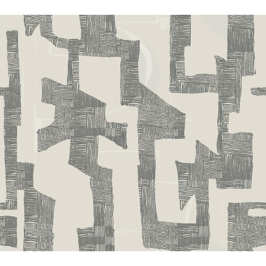Tribe Black and Taupe Premium Peel and Stick Wallpaper