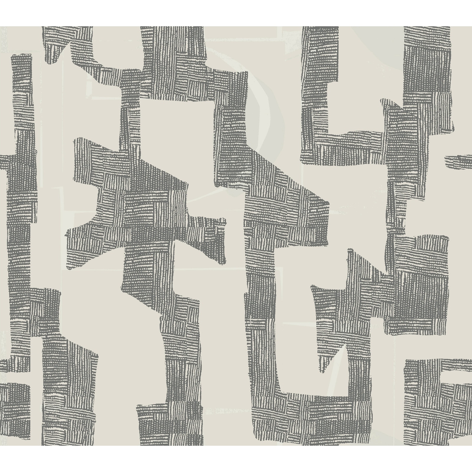 Nikki Chu Tribe Black and Taupe Premium Peel and Stick Wallpaper