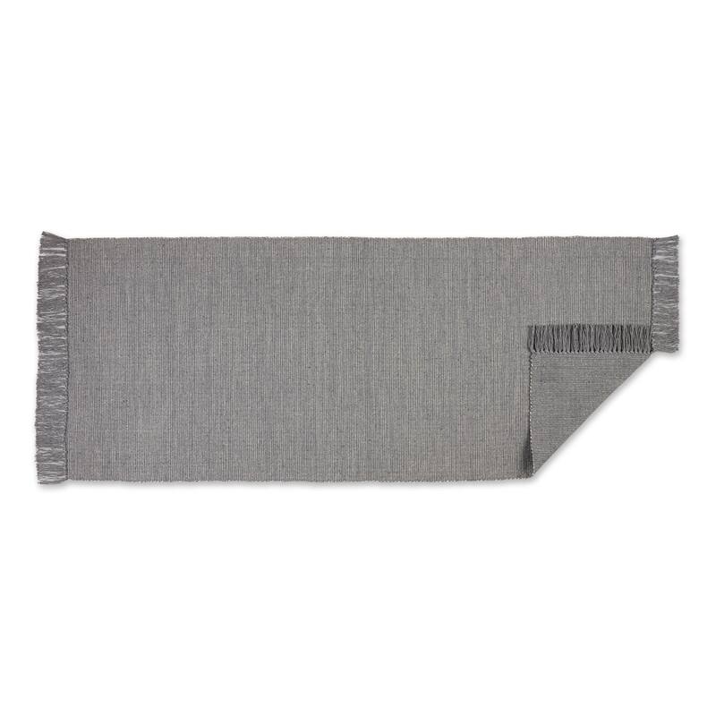 DII Gray and Off White 2-Tone Ribbed Rug 2x3 Ft - 24.0 In. L X 36.0 In. W X 0.2 In. H