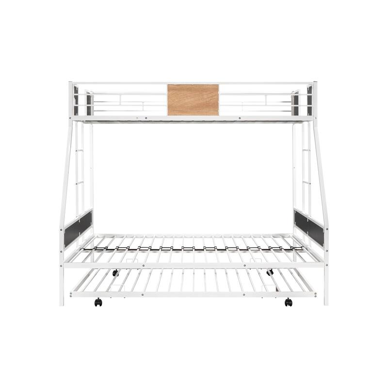 Twin over Full Metal Bunk Bed with Trundle