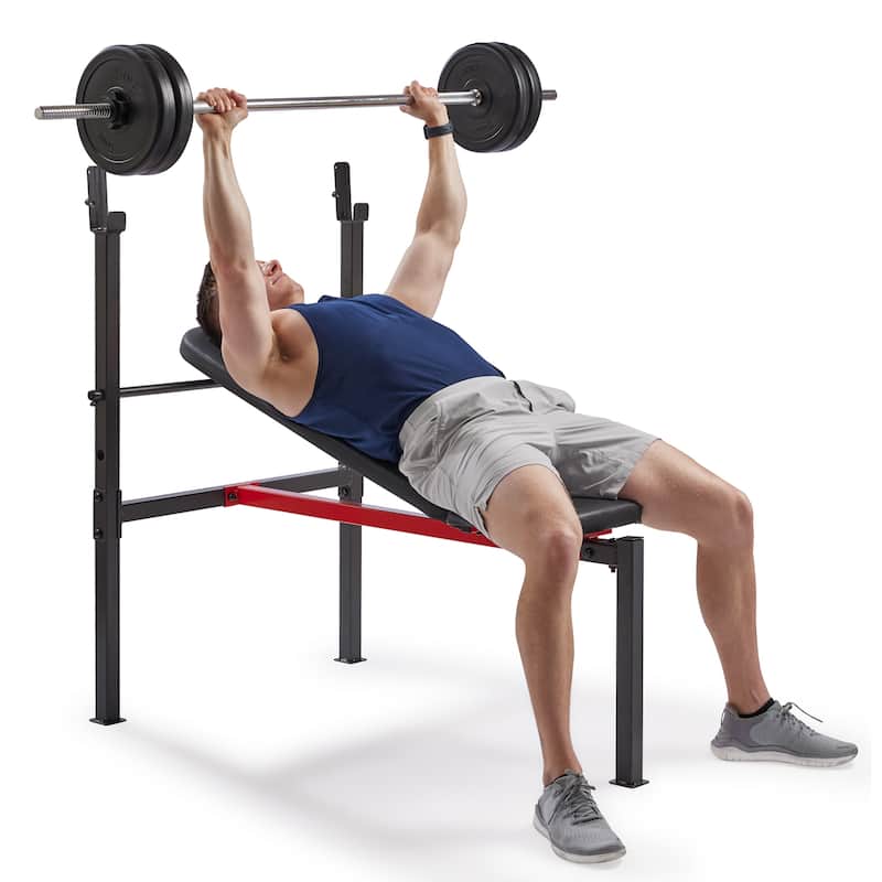 Adjustable Standard Incline Weight Bench with Rack BH623008 - Gray - 48.8 x 32.3 x 44.8 - 48.8 x 32.3 x 44.8 - Weights - Gray