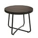 preview thumbnail 29 of 47, Clihome Weather-resistant Outdoor Steel Round Side Table Black& Dark Brown