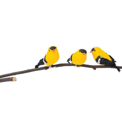 Goldfinch Ornament, Set of 3 - Yellow - Set of 3